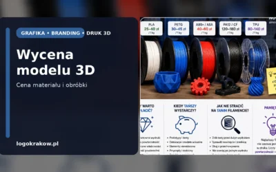 Cena filamentu a wycena modelu reklamowego 3D