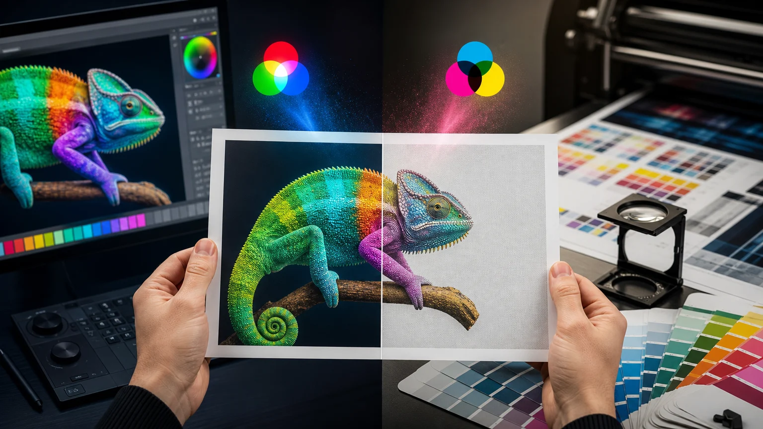 RGB a CMYK – ilustracja redakcyjna